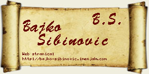 Bajko Sibinović vizit kartica